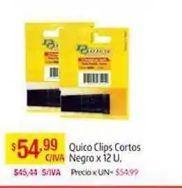 Medamax Quico Clips Cortos Negro x 12U. oferta