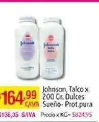 Johnson Talco x 200 Gr. Dulces Sueño-Prot.pura