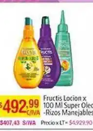 Fructis Locion Super Olec-Rizos Manejables x 100ml