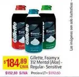 Gillette Foamy x 312 Mentol (Aloe) - Regular - Sensitive