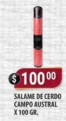 Supermercados Mayor Salame De Cerdo Campo Austral X 100 Gr. oferta