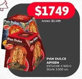 Supermercados Tadicor PAN DULCE APISEN ESTUCHE X 500 G oferta