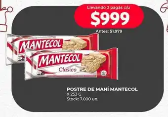Supermercados Tadicor POSTRE DE MANÍ MANTECOL X 253 G oferta