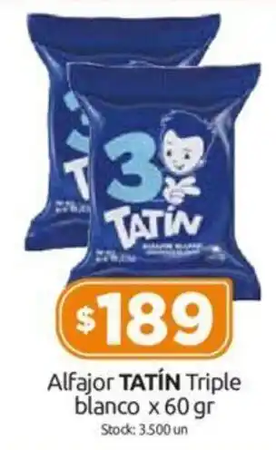 Cordiez Alfajor TATÍN Triple blanco x 60 gr oferta
