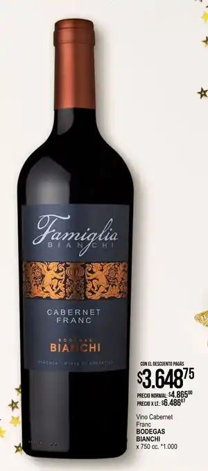La Anonima Vino Cabernet Franc BODEGAS BIANCHI x 750 cc oferta