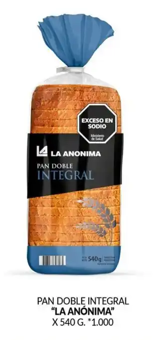 La Anonima PAN DOBLE INTEGRAL "LA ANÓNIMA" X 540 G. oferta
