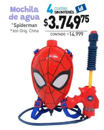 La Anonima Mochila de agua "Spiderman oferta