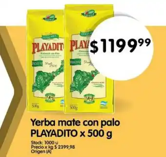 Supermercados Buenos Días Yerba mate con palo PLAYADITO x 500 g oferta