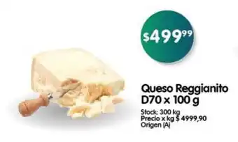 Supermercados Buenos Días Queso Reggianito D70 x 100 g oferta