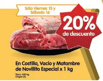 Supermercados Buenos Días En Costilla, Vacío y Matambre de Novillito Especial x 1 kg oferta