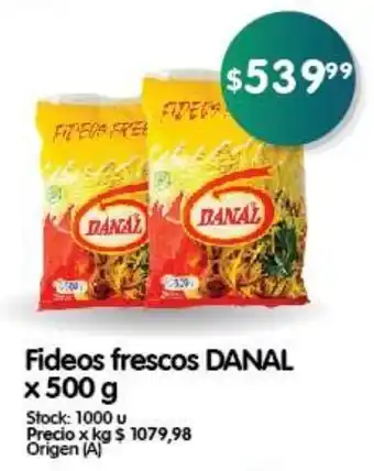 Supermercados Buenos Días Fideos frescos DANAL x 500 g oferta