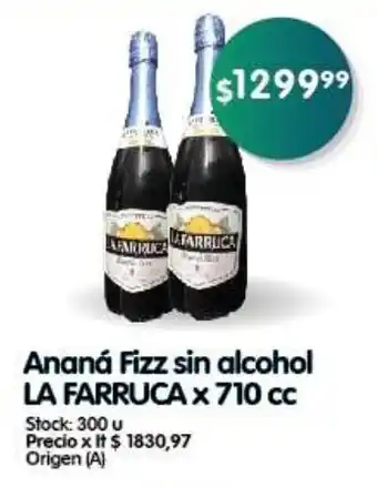 Supermercados Buenos Días Ananá Fizz sin alcohol LA FARRUCA x 710 cc oferta