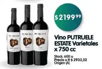 Vino PUTRUELE ESTATE Varietales x 750 cc