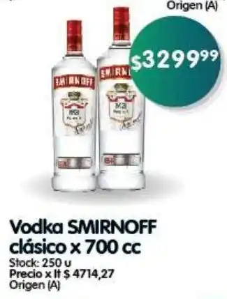 Supermercados Buenos Días Vodka SMIRNOFF clásico x 700 cc oferta