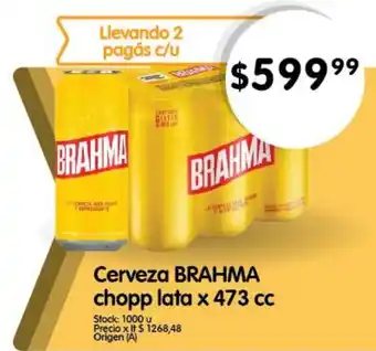 Supermercados Buenos Días Cerveza BRAHMA chopp lata x 473 cc oferta