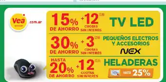 Supermercados Vea Vea TV Led Pequeños Electros Y Accesorios Nex Heladeras oferta