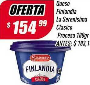 Supermercados Comodin Queso Finlandia La Serenisima Clasico Procesa 180Gr oferta