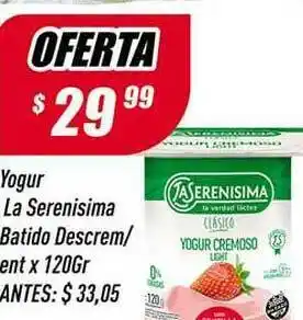Supermercados Comodin Yogur La Serenisima Batido Descrem-Ent X 120Gr oferta