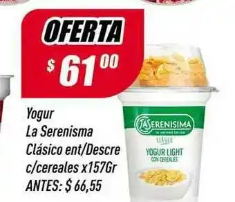 Supermercados Comodin Yogur La Serenisma Clásico Ent-Descre C-Cereales X157Gr oferta