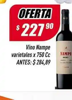 Supermercados Comodin Vino Nampe Varietales X 750 Cc oferta