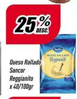 Supermercados Comodin Queso Rallado Sancor Reggianito X 40-100gr 25% Desc. oferta