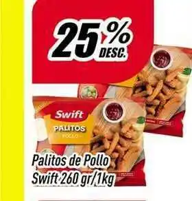 Supermercados Comodin Palitos De Pollo Swift 260 Gr-1 Kg 25% Desc. oferta