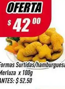 Supermercados Comodin Formas Surtidas-Hamburguesa Merluza X 100g oferta