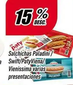Supermercados Comodin Salchichas Paladini - Swift-PatyViena-Vienissima Varias Presentaciones 15% Desc. oferta
