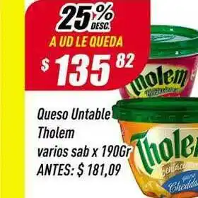 Supermercados Comodin Queso Untable Tholem Varios Sab X 190Gr oferta