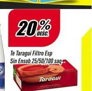 Supermercados Comodin Te Taragui Filtro Esp Sin Ensob 100saq oferta