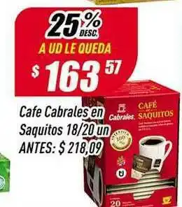 Supermercados Comodin Cafe Cabrales En Saquitos 18 20 Un oferta