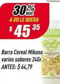 Supermercados Comodin Barra Cereal Mikuna Varios Sabores 24gr oferta