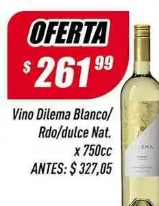 Supermercados Comodin Vino Dilema Blanco-Rdo-Dulce Nat. X 750cc oferta