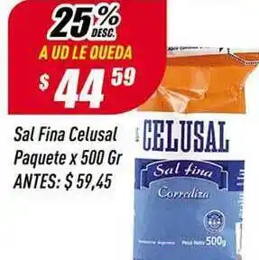 Supermercados Comodin Sal Fina Celusal x 500g oferta