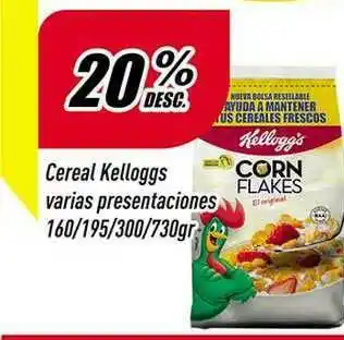 Supermercados Comodin Cereal Kelloggs Varias Presentaciones 20% Desc. oferta