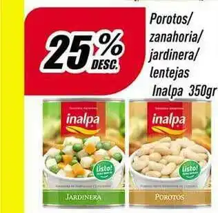 Supermercados Comodin Porotos Zanahoria Jardinera Lentejas 350gr oferta