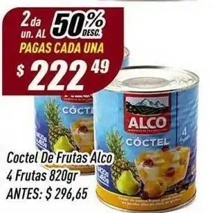 Supermercados Comodin Coctel De Frutas Alco 4 Frutas 820gr oferta