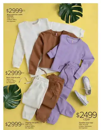 Carrefour Buzo Oversize Cuello Redondo, Buzo Crop Al Corte, Jogging Con Puño O Zapatilla Base Baja oferta