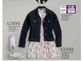 Carrefour Zapatilla Base Baja, Campera De Jean Con Bolsillos O Vestido Estampado Con Vuelo oferta