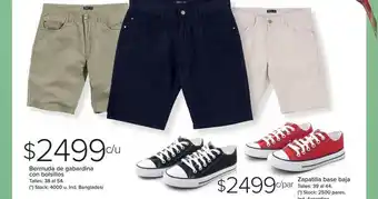Carrefour Bermuda De Gabardina Con Bolsillos Zapatilla Base Baja oferta