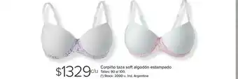 Carrefour Corpiño Taza Soft Algodón Estampado oferta