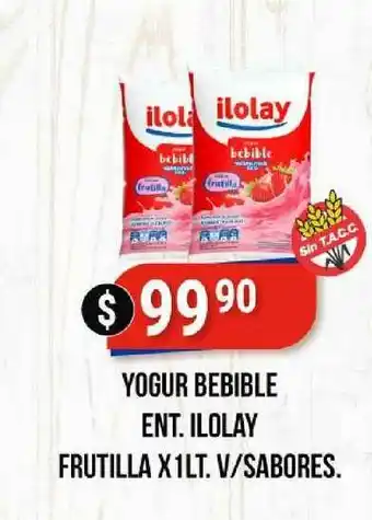 Supermercados Mayor Yogur Bebible Ent. Ilolay Frutilla X 1lt. V-sabores. oferta