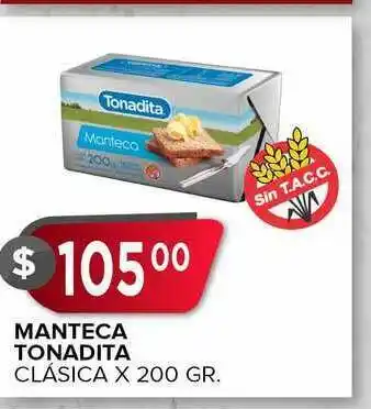 Supermercados Mayor Manteca Tonadita Clásica X 200 Gr. oferta