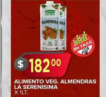 Supermercados Mayor Alimento Veg. Almendras La Serenisima X 1lt. oferta
