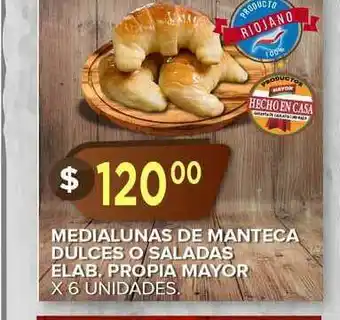 Supermercados Mayor Medialunas De Manteca Dulces O Saladas Elab. Propia Mayor X 6 Unidades. oferta