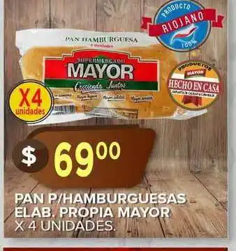 Supermercados Mayor Pan P-hamburguesas Elab. Propia Mayor X 4 Unidades oferta