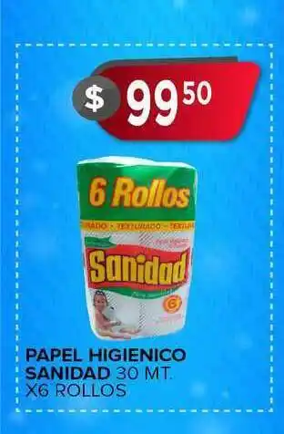 Supermercados Mayor Papel Higienico Sanidad 30 Mt. X6 Rollos oferta