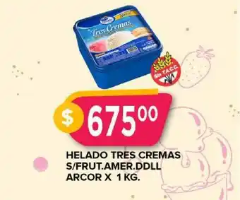 Supermercados Mayor Helado Tres Cremas S-frut.amer.ddll Arcor X 1 Kg. oferta