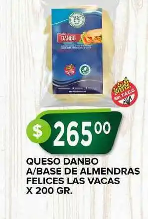 Supermercados Mayor Queso Danbo A-base De Almendras Felices Las Vacas X 200 Gr. oferta