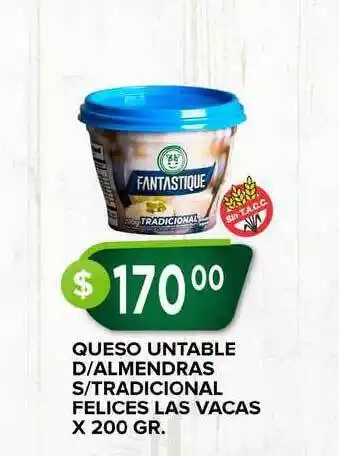 Supermercados Mayor Queso Untable D-almendras S-tradicional Felices Las Vacas X 200 Gr. oferta